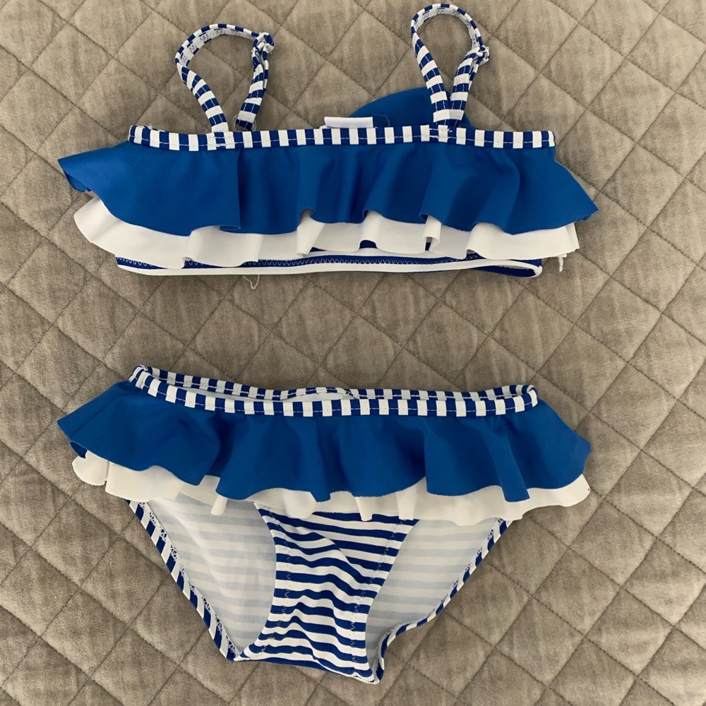 Stripped Ruffle Bikini